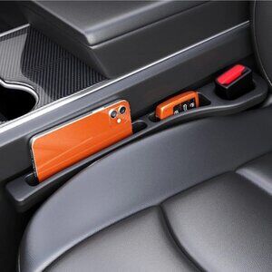 Car Seat Gap Filler Organizer 2PCS for Phone Keys Purse Fits Car Truck SUV Black